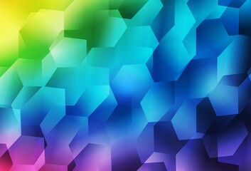 Light Multicolor vector texture with colorful hexagons.