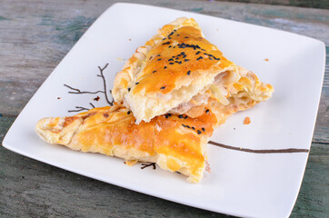 Home baked pies. Pies on a plate.
