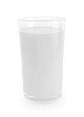 glass of milk on white background