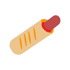 Flat illustration of french hotdog