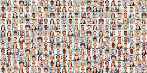 Panorama Portrait Collage von Business Team