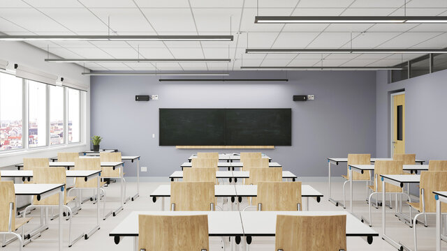 Leeres Klassenzimmer in Schule oder Universit&auml;t