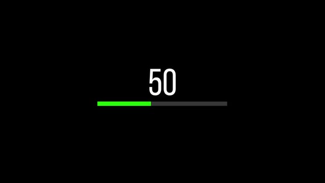 loading with counter animation - Vector art .4K video.Simple motion animation.can be used for Explainer Video.black background