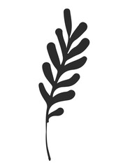 Christmas decoration hand drawn set. Set doodle festive laurels and brunches