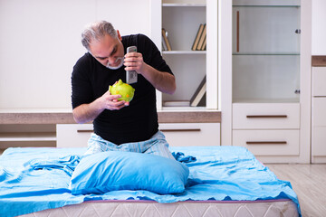 Unhappy old man in retirement concept