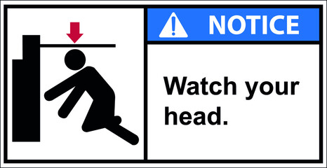 Be careful of being pressed against the top of your head.vector,Notice