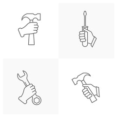 Set of Technical icon vector, Engineering simple icon template, Creative Setting icon design, Illustration