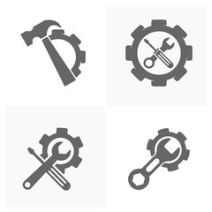 Obraz premium Set of Technical icon vector, Engineering simple icon template, Creative Setting icon design, Illustration