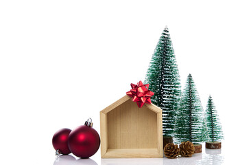 Christmas tree with gifts on white