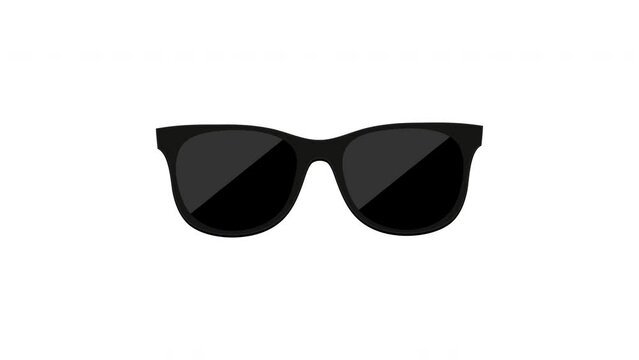 Black glasses on a white and black background motion graphics