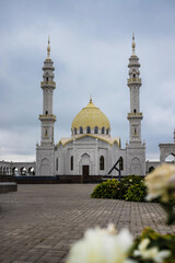 White Mosque in Bolgar, Tatarstan. Russia. Place of adoption of Islam. Vertical photo.