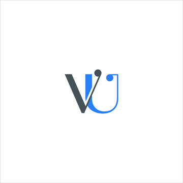 V U letter logo abstract design on white color background. vu monogram