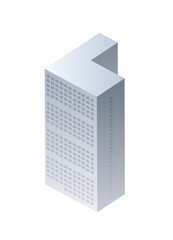 Isometric 3D dimensional skyscraper building of the modern