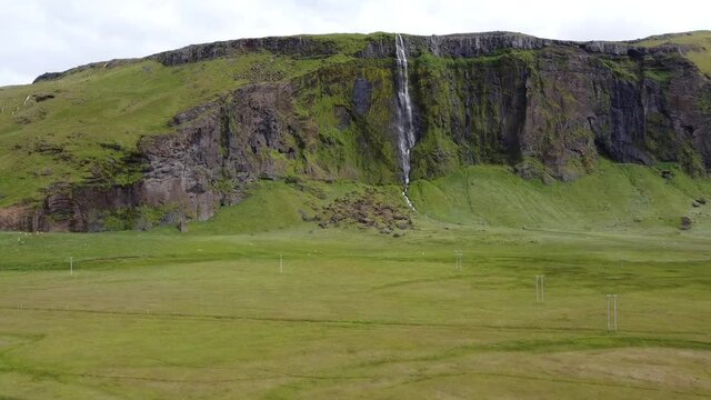 Waterfall on Iceland in summer