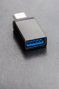 Black USB OTG (USB On The Go) For Connection Betwen Cellphone And Flash Disk Drive