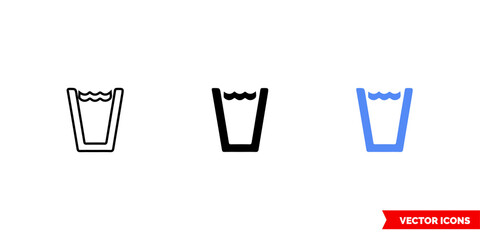 Map symbol drinking water icon of 3 types color, black and white, outline. Isolated vector sign symbol.