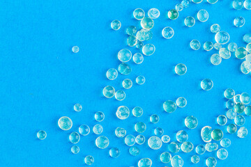 Many silica gel on blue background