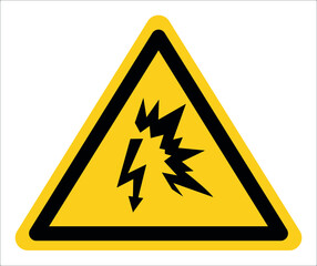 Electric arc warning sign,Draw from Vector Illustration.