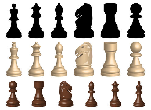 Chess game pieces vector design illustration isolated on white background