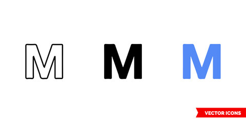 Map symbol motel icon of 3 types color, black and white, outline. Isolated vector sign symbol.