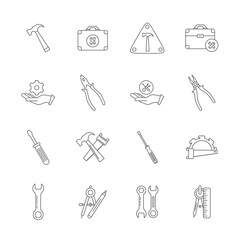Set of Technical icon vector, Engineering simple icon template, Creative Setting icon design, Illustration