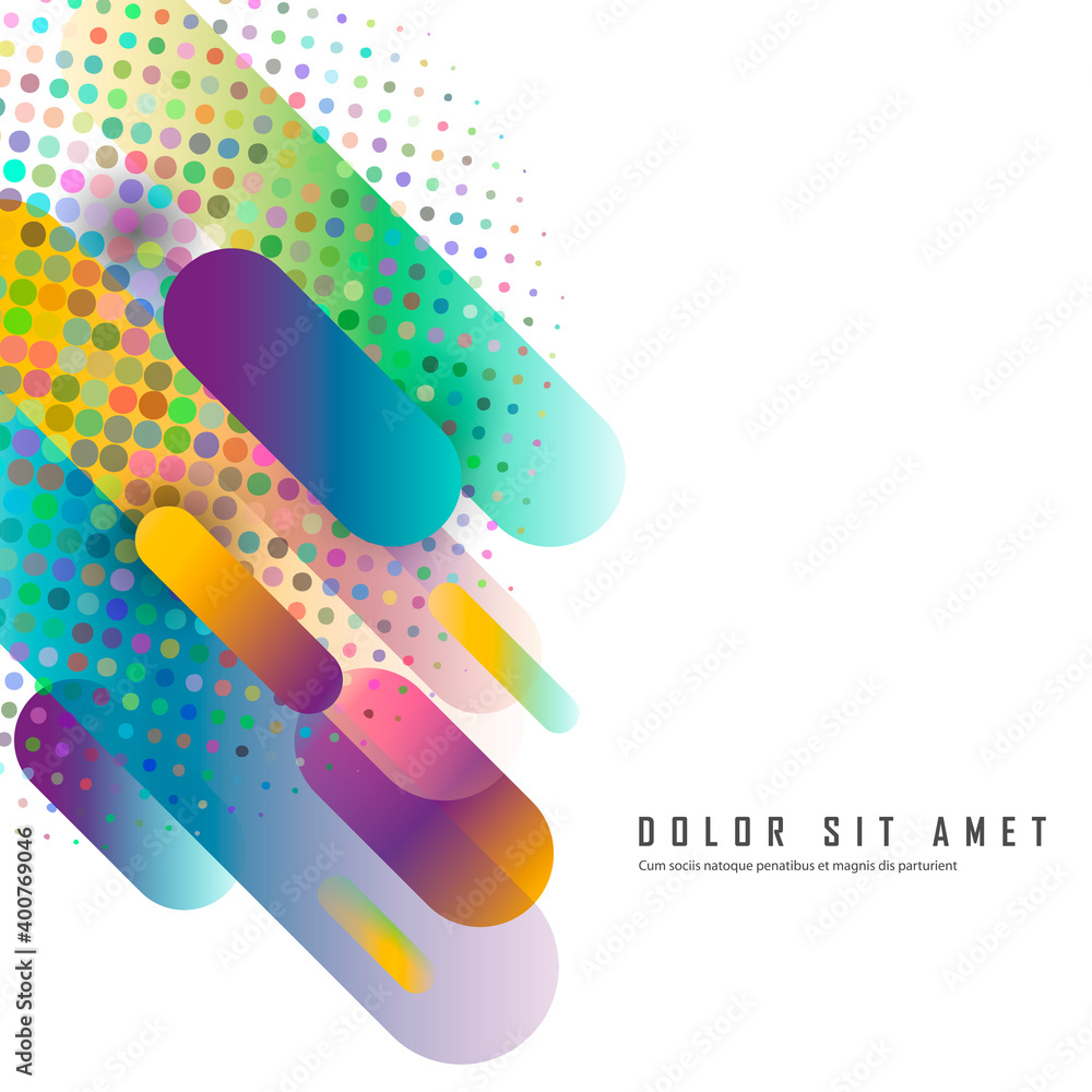 Poster Flat dynamic shapes in minimalistic style. Abstract trendy liquid background. Abstract background modern hipster futuristic graphic