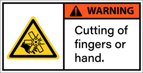 Warning cutting of fingers or hand.Draw from Vector Illustration.