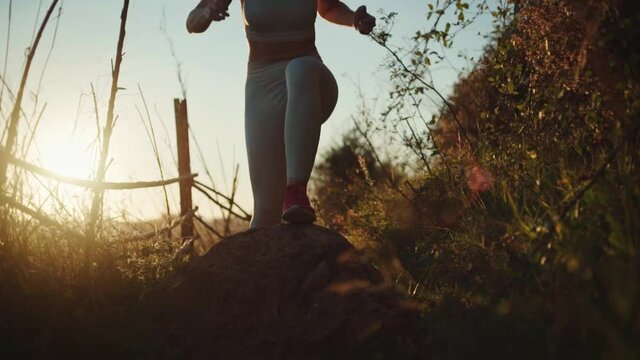 young spanish woman doing sport at the beach in the mediterranean sea