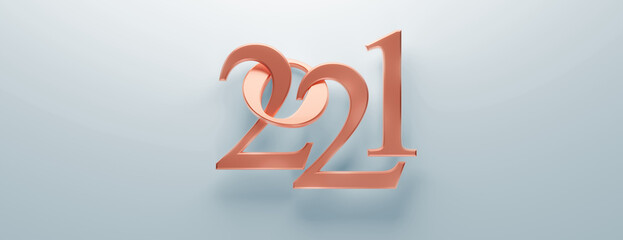 Happy New Year Background. Start in 2021. 3D illustration