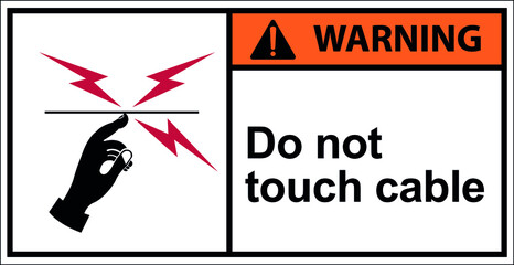 Vector,Warning,do not touch,cableDraw from Illustration.