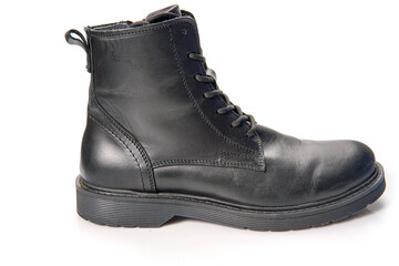 Closeup of beautiful and comfortable winter men's shoes from isolated on white background.