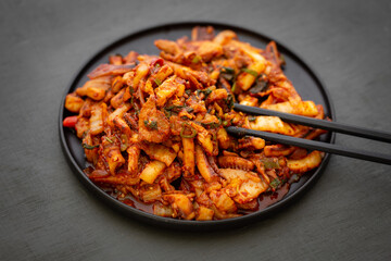 Korean Style Spicy Squid with Pork which is called Ohsambulgogi