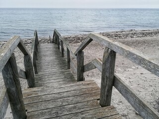 Fototapeta premium wooden pier on the beach