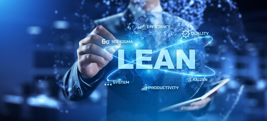Lean manufacturing DMAIC Six Sigma smart industry concept.