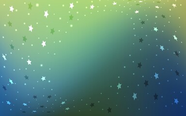 Obraz na płótnie Canvas Light Blue, Green vector layout with bright stars.