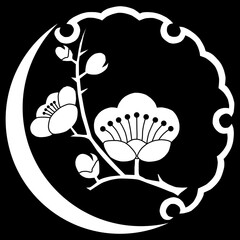 家紋　雪月梅花