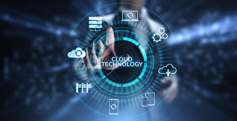 Cloud technology computing networking data storage internet concept.