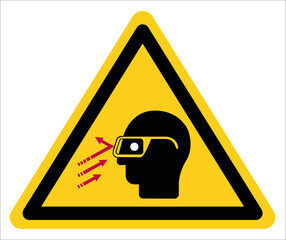 Wear safety glasses for eye protection.vector,caution