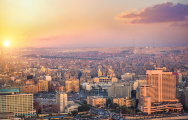 Sunny sunset in Cairo