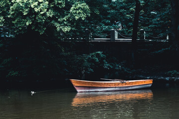 Fototapeta na wymiar Lake landscape with boat