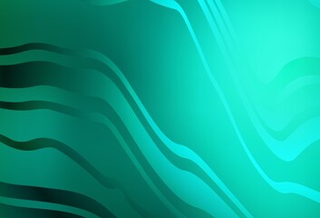 Light Green vector backdrop with curved lines.