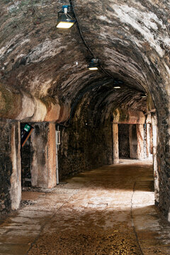 Tunnels inside the Arena of Verona, the amphitheatre built in the first century, Veneto, Italy.