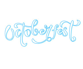 Hand sketched Octoberfest text. Lettering typography for Octoberfest holidays greeting card, invitation, banner, postcard, web, poster template. Vector illustration.
