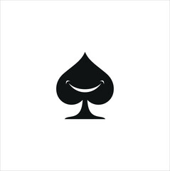 Fototapeta premium Illustration ace play card game smile concept sign logo design template 