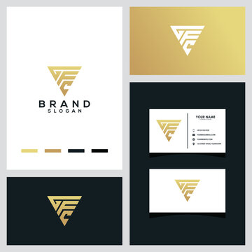 Letter GFC triangle luxury logo concept vector template