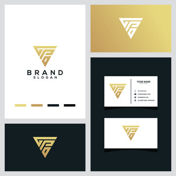 Letter GPD triangle luxury logo concept vector template