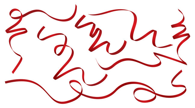 red ribbon on white background. vector illustration