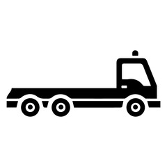 Naklejka premium Icon of tow truck with loaded car