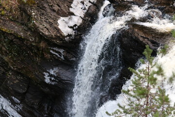 waterfall in the forest, Norway- Hommelvik