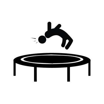 Trampoline jumping icon